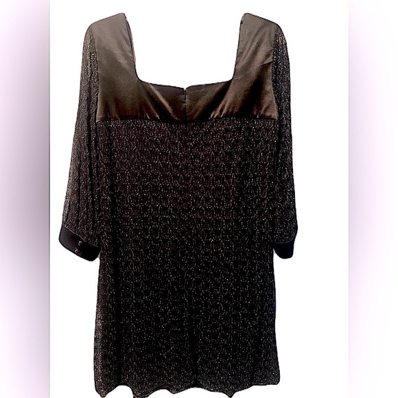 Women’s Cocktail Little Black Dress - Black with Silver Threading - Picture 2 of 7